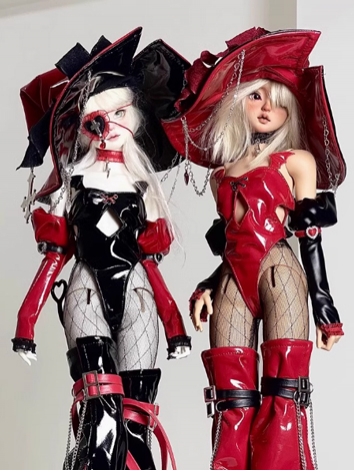 BJD Clothes Girl Black Red Magic Jumpsuit Suits for MSD Ball-jointed Doll