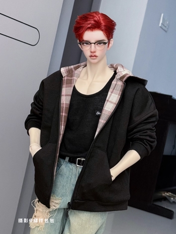 BJD Clothes Boy Black Pink ...