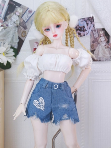 BJD Clothes Girl Blue Denim Shorts for MSD Size Ball-jointed Doll