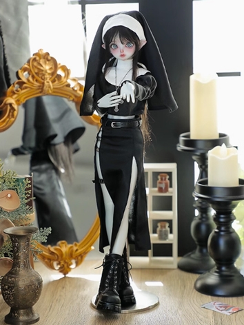 BJD Clothes Girl Black Nun's Dress Suits for MSD Size Ball-jointed Doll