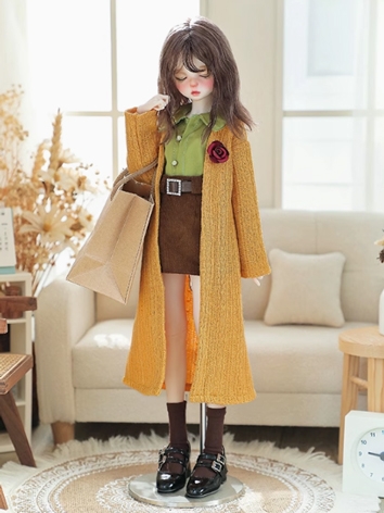 BJD Clothes Girl Yellow Blouse Skirt Coat Suits for MSD Size Ball-jointed Doll