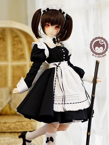 BJD Clothes Black White Bri...