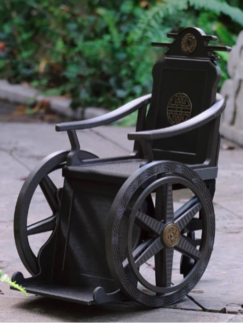 BJD Ancient Style Black Wheelchair for MSD SD 70cm 75cm 77cm Ball-jointed doll