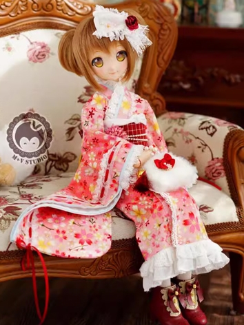 BJD Clothes Girl Pink Cheongsam Suits for MSD Size Ball-jointed Doll