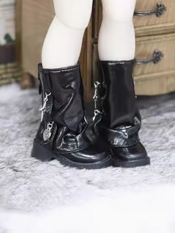 BJD Shoes Girl Black Boots for MSD Size Ball Jointed Doll