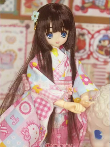 BJD Clothes Girl Pink Kimono Dress for OB27/OB25/OB24/OB23/OB22/OB21/Blythe/Licca Size Ball-jointed Doll