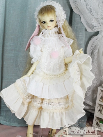 BJD Clothes Girl White Forest Dress Suits for MSD YOSD Ball-jointed Doll