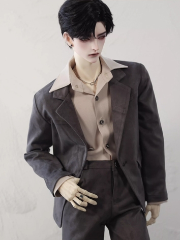 BJD Clothes Boy Gray Coat A...