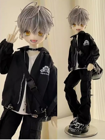 BJD Clothes Boy Black Workclothes for MSD Size Ball-jointed Doll