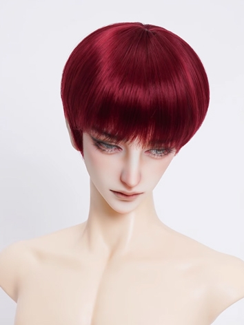 BJD Wig Boy Short Wine Brow...