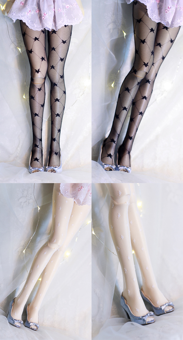 Bjd Socks Girls Black/White Pantyhose Stockings for SD/MSD Ball-jointed ...
